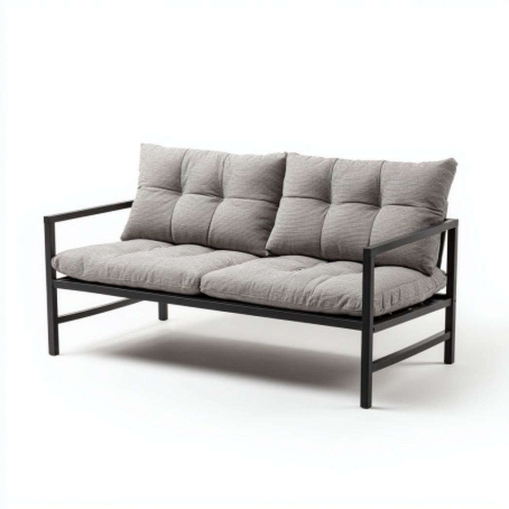 Kanapa z tkaniny do salonu z metalową ramą - 150 x 75 x 70