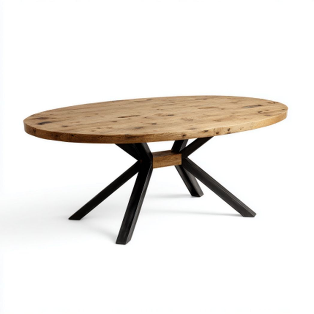 Stół kawowy z naturalnego drewna dębowego do salonu - 150 x 90 x 75